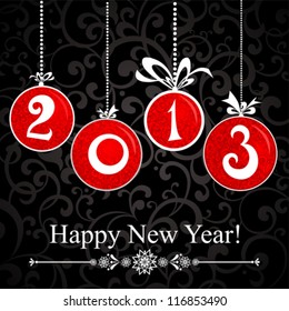 2013 Happy New Year greeting card or background. Vector illustration