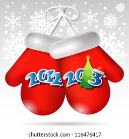 2013 Happy New Year and Merry Christmas vector card or  background.