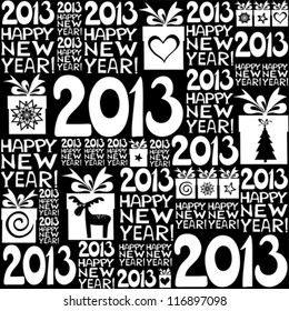 2013 Happy New Year! Seamless  pattern. vector illustration