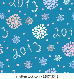 2013 Happy New Year! Seamless christmas pattern. Vector illustration