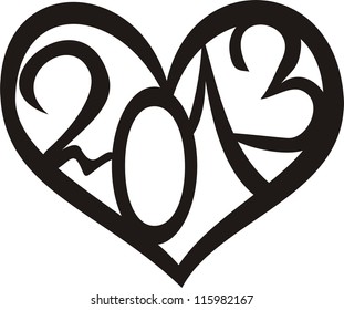 2013 heart vector illustration
