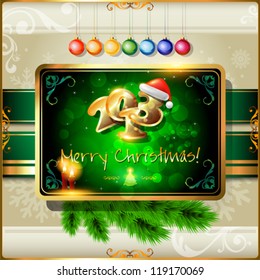 2013 Merry Christmas vector card or background.