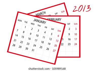 2013 new calendar in english