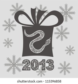 2013 new year background snake winter background vector illustration