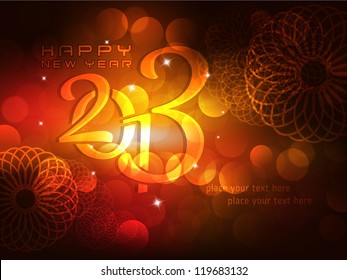 2013 New Year Big Bash!! Sparkling Greetings. Dark Background with elemental vector Drawing perfect for New year Party invitation cards.