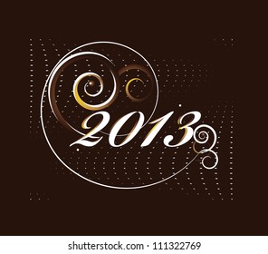 2013 new year card with curl