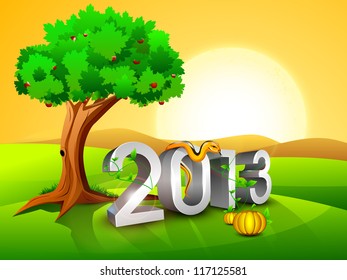 2013 New year morning landscape background. EPS 10.