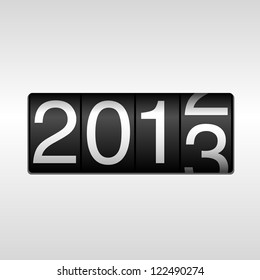 2013 New Year Odometer - New Year 2013 Design - Odometer Style With White Background And Numbers.  Uses Simple Gradients.