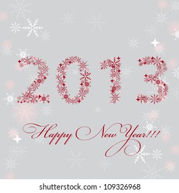 2013 New Year postcard. Vector illustration