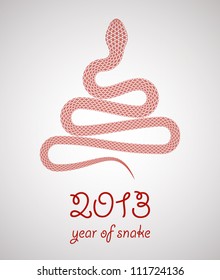 2013 new year poster with a snake with snowflakes on it's skin. EPS10 vector