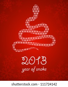 2013 new year poster with a snake with snowflakes on it's skin. EPS10 vector