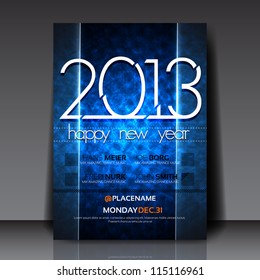 2013 New Year Vector Flyer Template