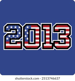 2013 number vector design has american flag motif