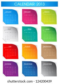 Calendario vectorial de 2013