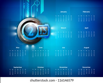 2013 year calender. EPS 10.