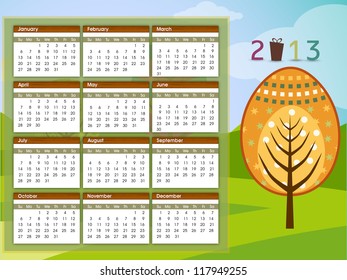 2013 year calender. EPS 10.
