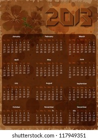 2013 year calender. EPS 10.