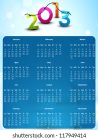 2013 year calender. EPS 10.