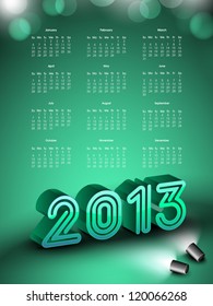 2013 year calender. EPS 10.
