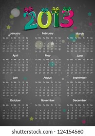 2013 year calender. EPS 10.
