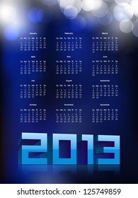 2013 year calender. EPS 10.