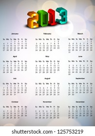 2013 year calender. EPS 10.