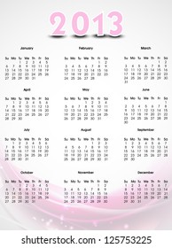 2013 year calender. EPS 10.