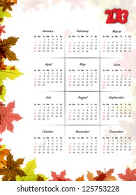 2013 year calender. EPS 10.