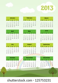 2013 year calender. EPS 10.