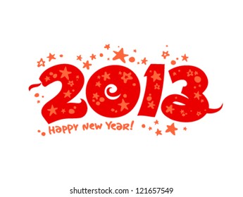 2013 year design template with snake.
