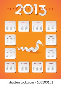 2013 year of the snake calendar