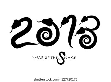 2013 Year of the Snake EPS 8 vector, no open shapes or paths. Grouped for easy editing.