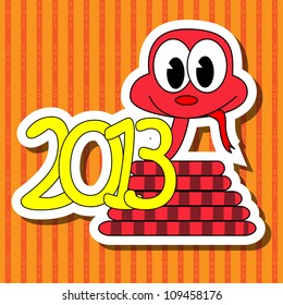 2013 year of the snake with red background