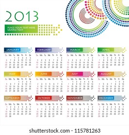 2013 year wall calendar