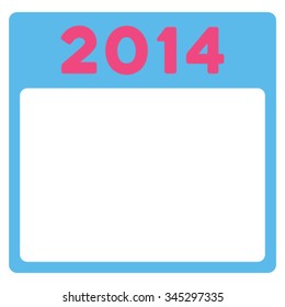 2014 Appointment vector icon. Style is bicolor flat symbol, pink and blue colors, rounded angles, white background.