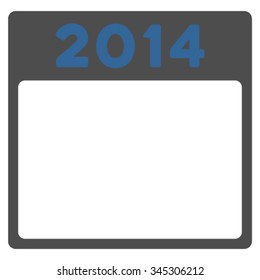 2014 Appointment vector icon. Style is bicolor flat symbol, cobalt and gray colors, rounded angles, white background.