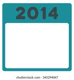 2014 Binder vector icon. Style is bicolor flat symbol, soft blue colors, rounded angles, white background.