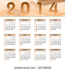 2014 Calendar.