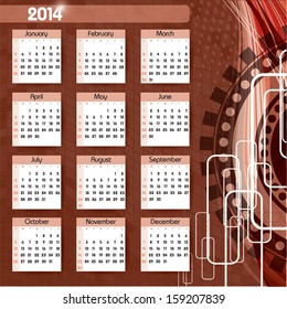 2014 Calendar.