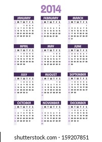 2014 Calendar.