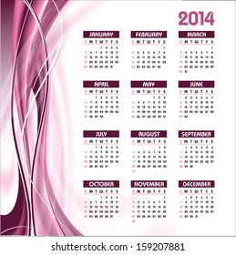 2014 Calendar.