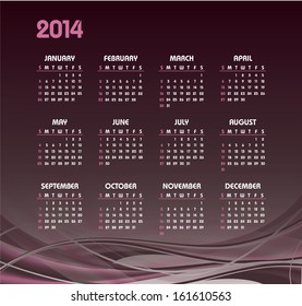 2014 Calendar.