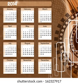 2014 Calendar.