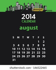 2014 calendar August (vector)