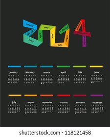 2014 calendar ( dark background )