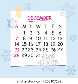 2014 calendar design. December.