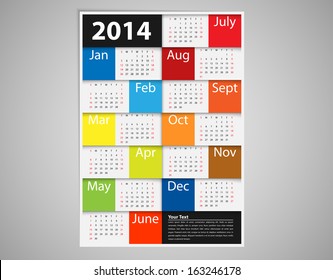 2014 Calendar Design | EPS10 Vector