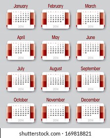 2014 Calendar. Eps10.