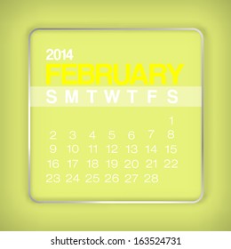 2014 Calendar February Design Vector 