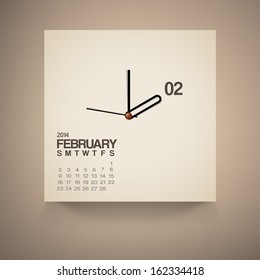 2014 Calendar February Notebook Design Vector